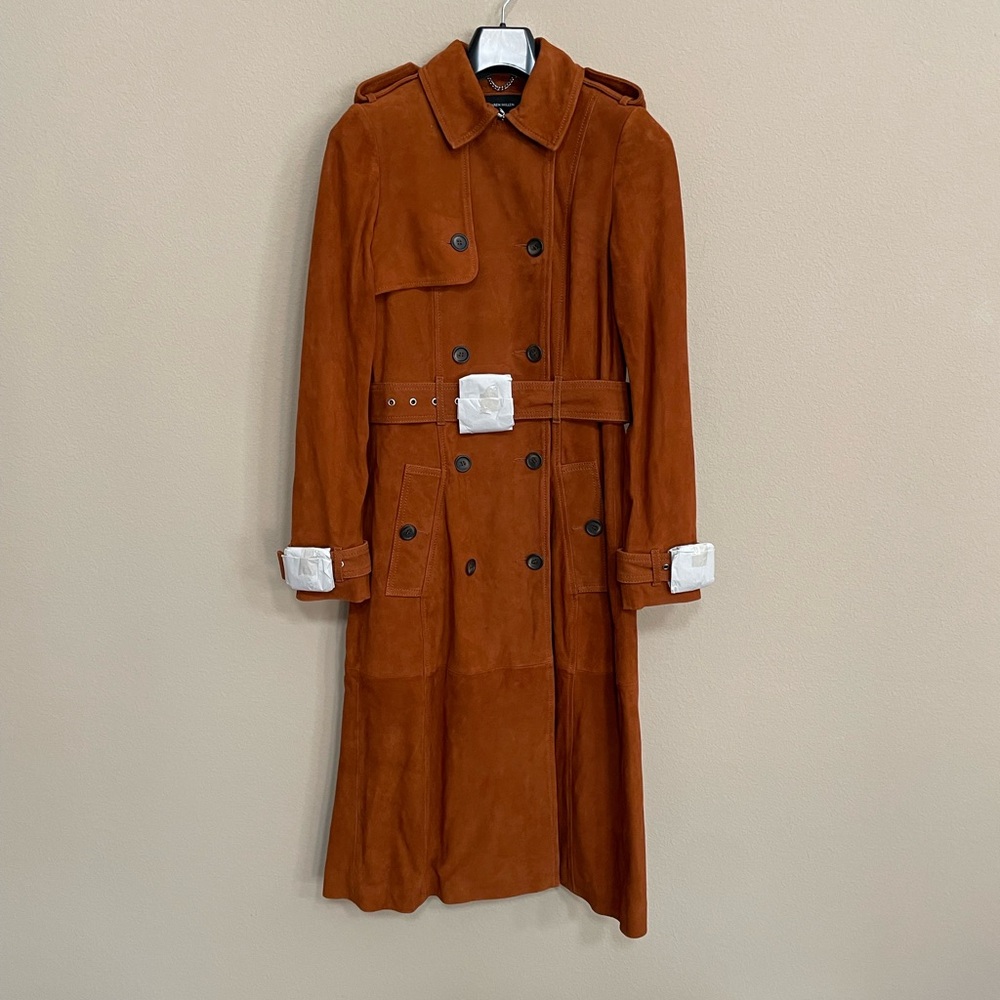Karen Millen Caramel Brown Suede Trench Coat